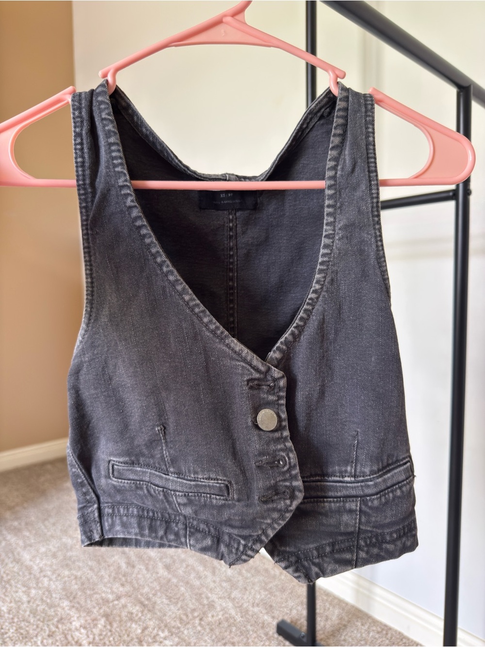 Cotton On Washed Black Denim Vest